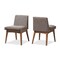 Baxton Studio Walnut Wood Finishing and Gravel Upholstered Dining Side Chair, PK2 133-7146 - alternate 1